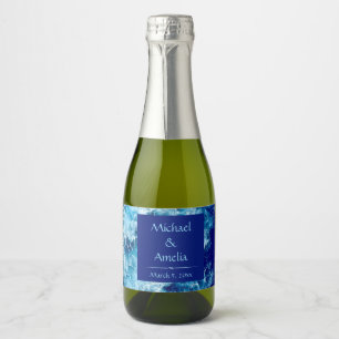 Mini-etikett för mousserande Vin vid blått hav Vat