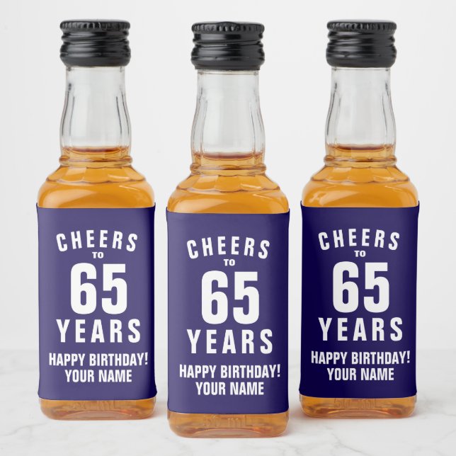 Mini Etiketter för Spritflaskor till 65-års Födels (Flaskor)