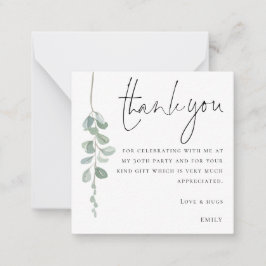 MINI Eucalyptus Photo 30års födelsedag Tack Anteckningskort