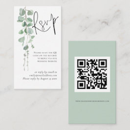 Mini Eucalyptus Script QR Code Bröllop OSA Tilläggskort