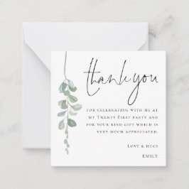 MINI Eukalyptus Foto Tjugoförsta Tack Anteckningskort