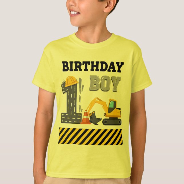 Mini Excavator Party T-Shirt (Framsida)