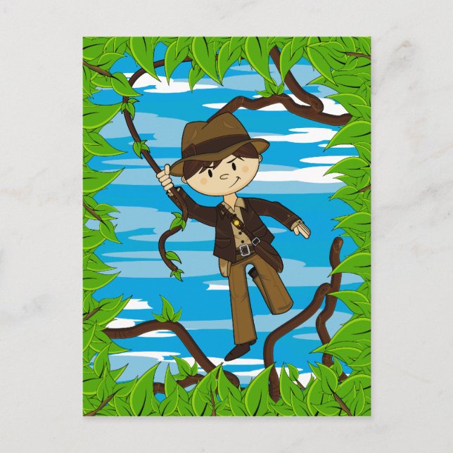 Mini Explorer på jungle Vine-vykort Vykort (Framsida)