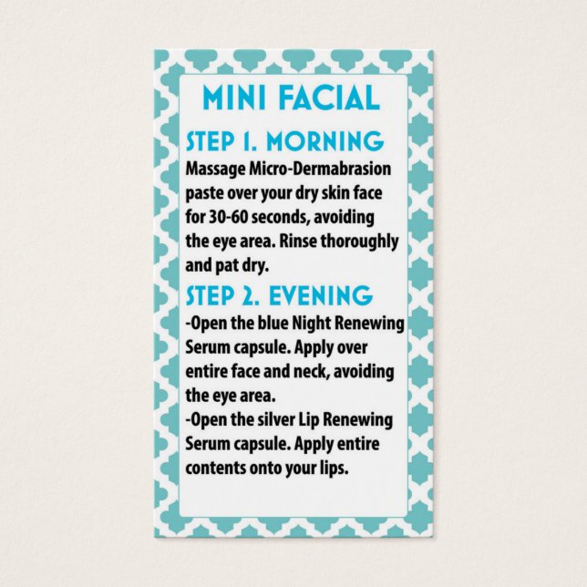 Mini Facial R +F card- R + F facial Visitkort (Framsidan)