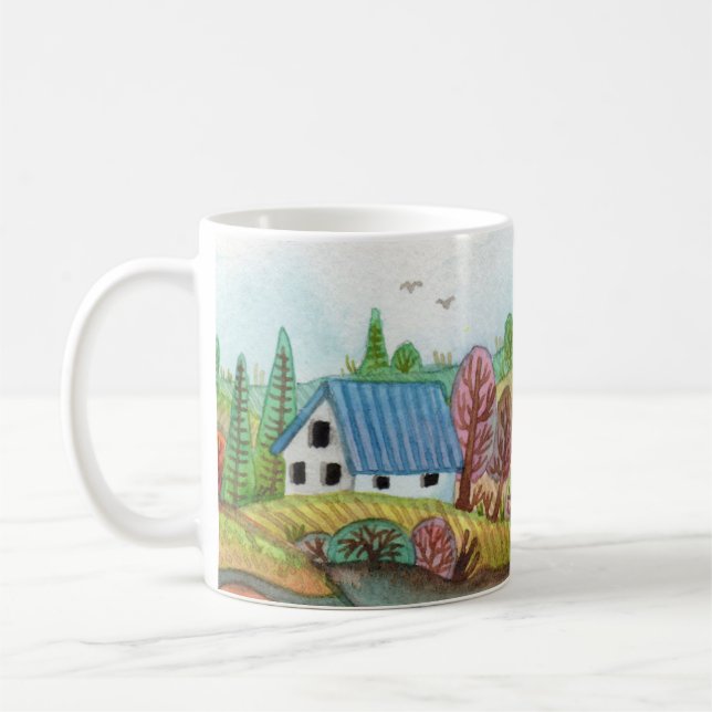Mini Farmland Lakescape Kaffemugg (Vänster)
