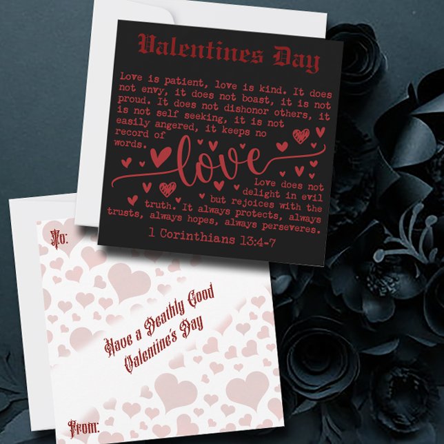 Mini Flat Gothic Love Alla hjärtans dag-kort  Inbjudningar (Skapare uppladdad)