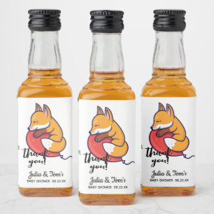 Mini för spädbarnsskor i Cute Fox Tack Spritflaskor Etikett