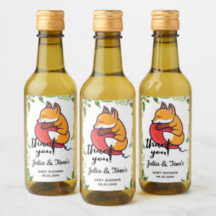 Mini för spädbarnsskor i Cute Fox Tack Vinetikett