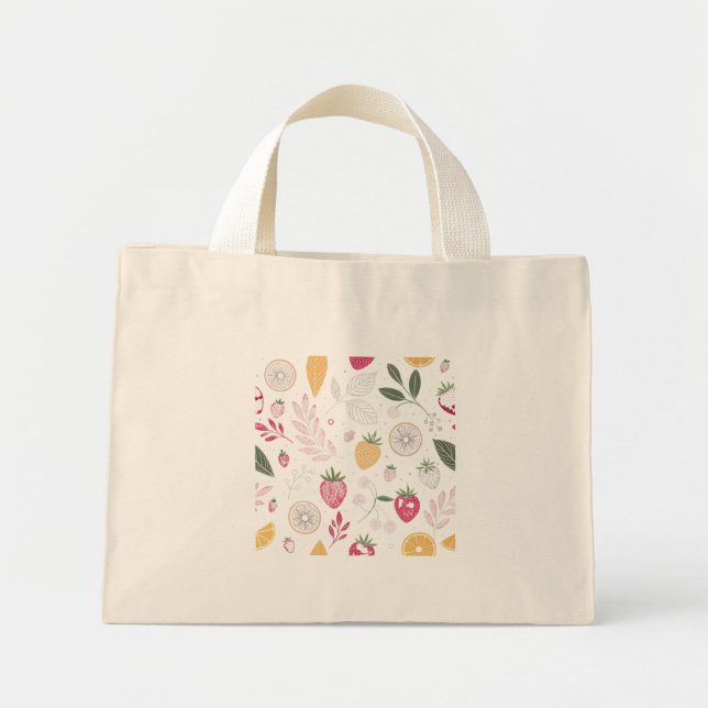 Mini Frukt Konsthink Mini Tote Bag Tygkasse (Framsidan)