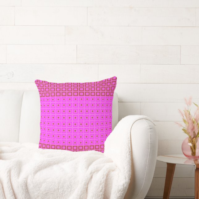 Mini-fyrkanter i svart, svart Shock rosa Kudde (Soffa)