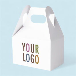 Mini Gable Favor Gift Box med Handle Company Logot Presentaskar