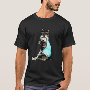 Mini Giant Schnauzer Pappa Tattoo Rolig hund Älska T Shirt