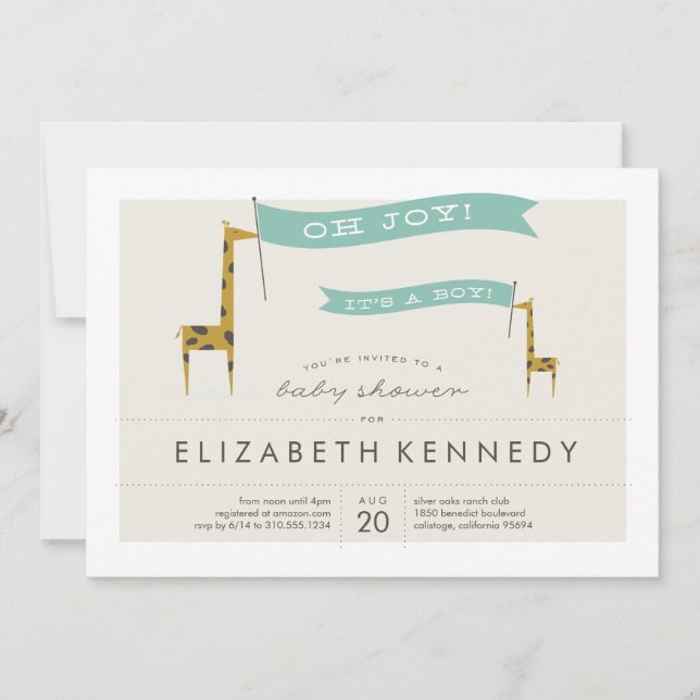 Mini Giraffes Inbjudningar (Framsida)