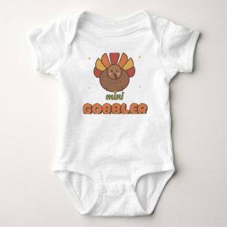 Mini Gobbler Baby Thanksgiving Turkis Bodysuit T Shirt