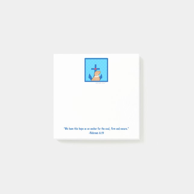 Mini Golden Retriever, Anchor och Hearts Post-it Block (Framsida)