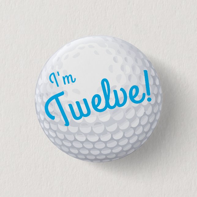 Mini Golf Bollar Födelsedagsfest Kids Blue Knapp (Framsida)