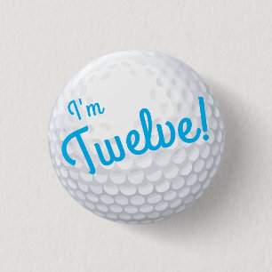 Mini Golf Bollar Födelsedagsfest Kids Blue Knapp