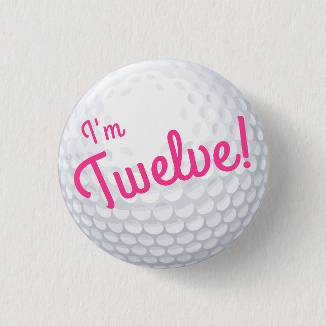 Mini Golf Bollar Födelsedagsfest Kids Rosa Knapp (Framsida)