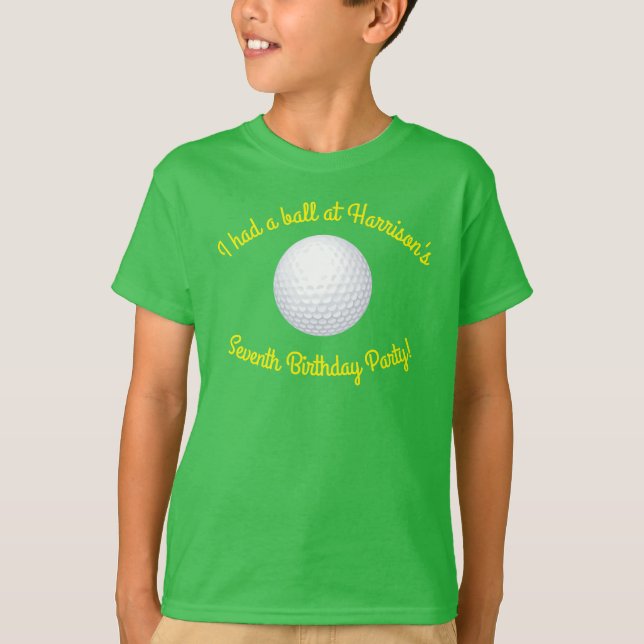 Mini Golf Bollar Födelsedagsfest Kids Sports T Shirt (Framsida)