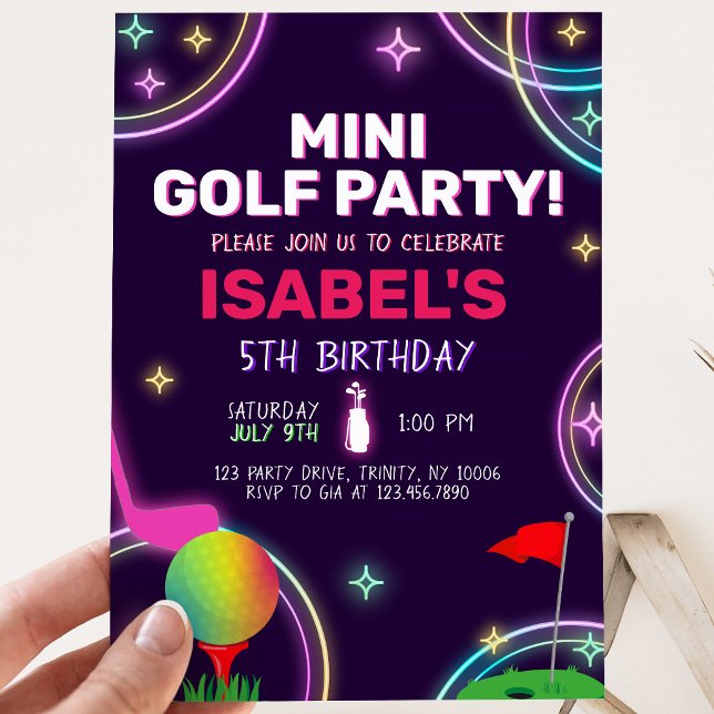 Mini Golf Födelsedagsfest Inbjudningar (Skapare uppladdad)