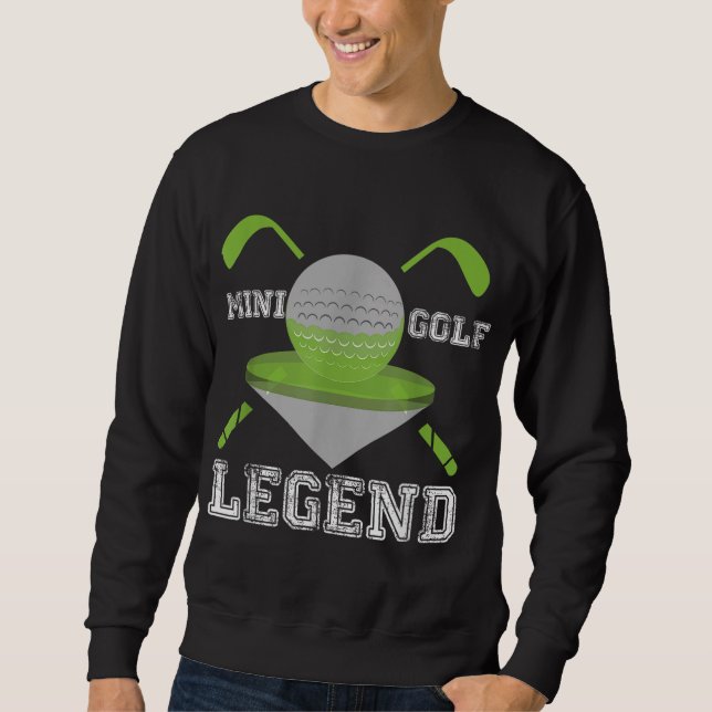 Mini Golf Legend Funny Hobby Sport Champ Lång Ärmad Tröja (Framsida)