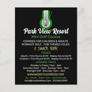 Mini Golf Logotyp, Mini Golf Course Advertising Flygblad