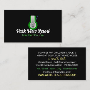 Mini Golf Logotyp, Mini Golf Course Advertising Visitkort