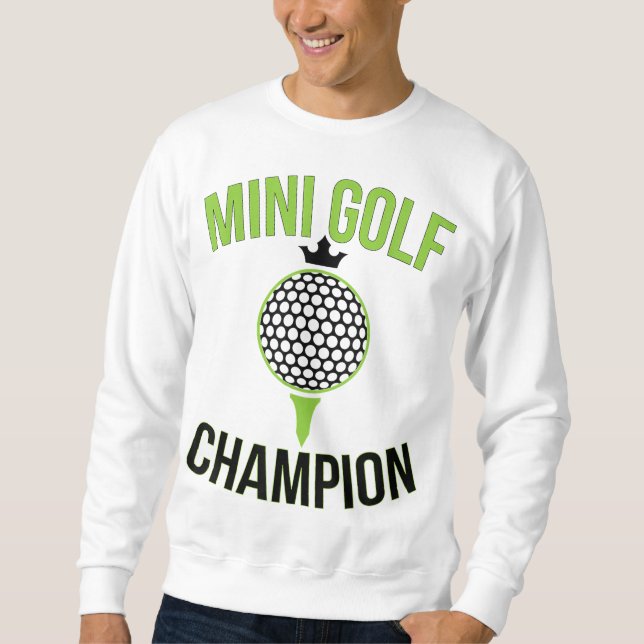Mini Golf Miniature Golfing Champion Funny Golfer Lång Ärmad Tröja (Framsida)