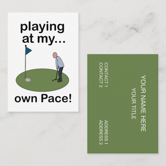 Mini Golf Minigolf Spelar i min egen takt Golfare Visitkort (Fram/baksida)