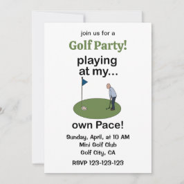 Mini Golf Minigolf Spelar i min egen takt Party Inbjudningar