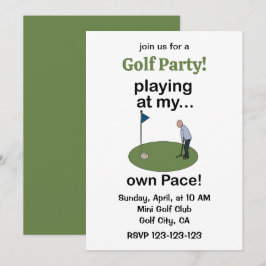 Mini Golf Minigolf Spelar i min egen takt Party Inbjudningar