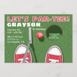 Mini Golf Par-Tee Putt Putt Boy's Birthday Inbjudningar