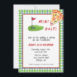 Mini Golf & Pizza Barnkalas Inbjudningar<br><div class="desc">Söt & Lekfull Putt Putt och Pizza födelsedagsinbjudan för ungdomar</div>