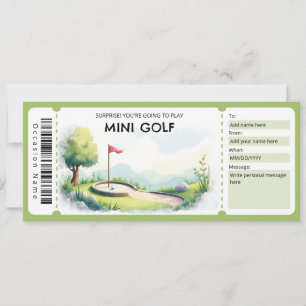 Mini Golf-presentkort Inbjudningar