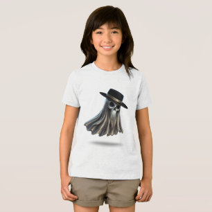 Mini Gothic Ghost - Kids Fedora Skull Spirit T Shirt