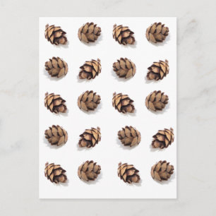Mini Gräs Cones on White Vykort