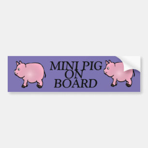 MINI- GRIS OMBORD, rosa mini- grisbildekal Bildekal