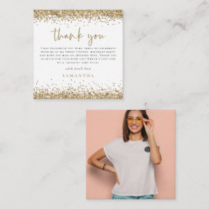 MINI Guld Glitter Photo Sweet sixteen Tack Anteckningskort