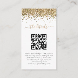 Mini guld glitter QR-kod Bröllopsdetaljer Tilläggskort