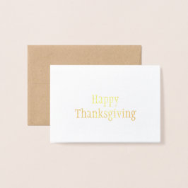 Mini-guldfärgat Thanksgiving med enkel Elegant Folierat Kort