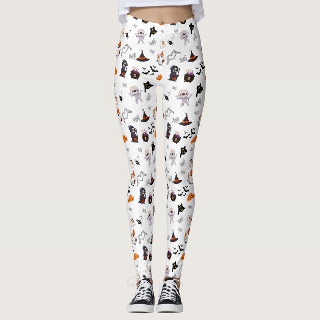 Mini Halloween-teckenbindningar Leggings (Framsida)