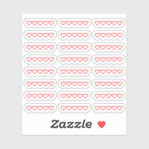 Mini Hearts Blank Bok Film Betyg Bujo Planner Klistermärken