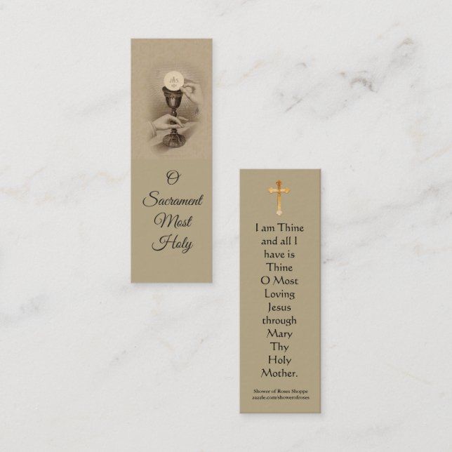 Mini- heligt kort av den välsignade (Fram/baksida)