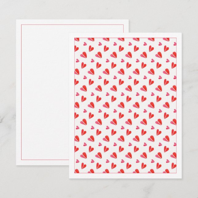 MINI HJÄRTAN 4,25x5,5 Tomt Kort med Rak Kant (Fram/baksida)