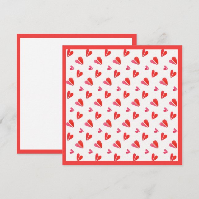 MINI HJÄRTAN 5,25" Fyrkantigt platt kort II (Fram/baksida)