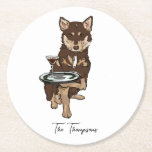 Mini Husky Wedding  Underlägg Papper Rund<br><div class="desc">Mini Husky Wedding Napkins are a playful and personalized detail that brings your furry friend into the celebration in the most adorable way. Featuring a small, charming illustration of a Husky—whether in a minimalist line drawing or soft watercolor style—these napkins add a touch of personality and love to your wedding...</div>