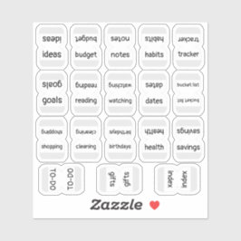 Mini Index Tabs Bujo Functional Planner Labels Klistermärken