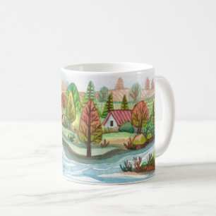 Mini Island Cottage Lakescape Kaffemugg