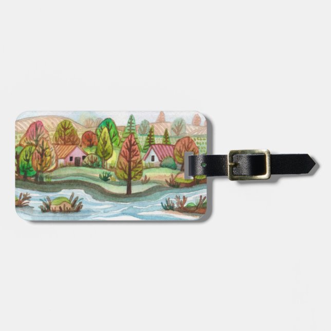 Mini Island Lakescape Bagagebricka (Horisontell Framsida)