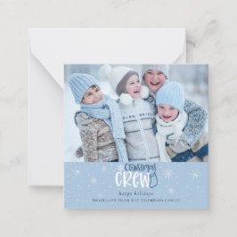 Mini Julbesättningsfamiljen Photo Blue Helgdag Anteckningskort